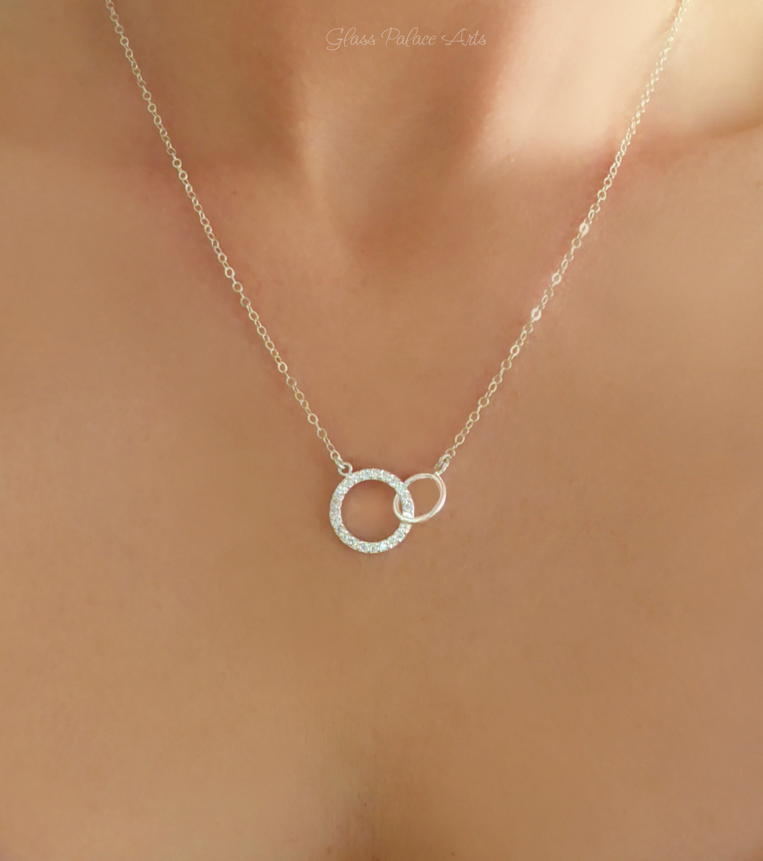 Infinity Necklace Sterling Silver Infinity Circle Cubic Etsy