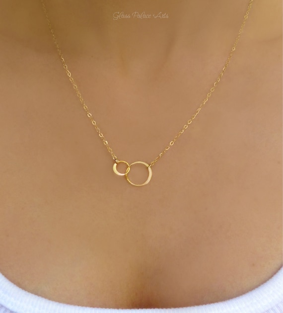 14K Gold Circle Pendant Necklace – BrookeMicheleDesigns