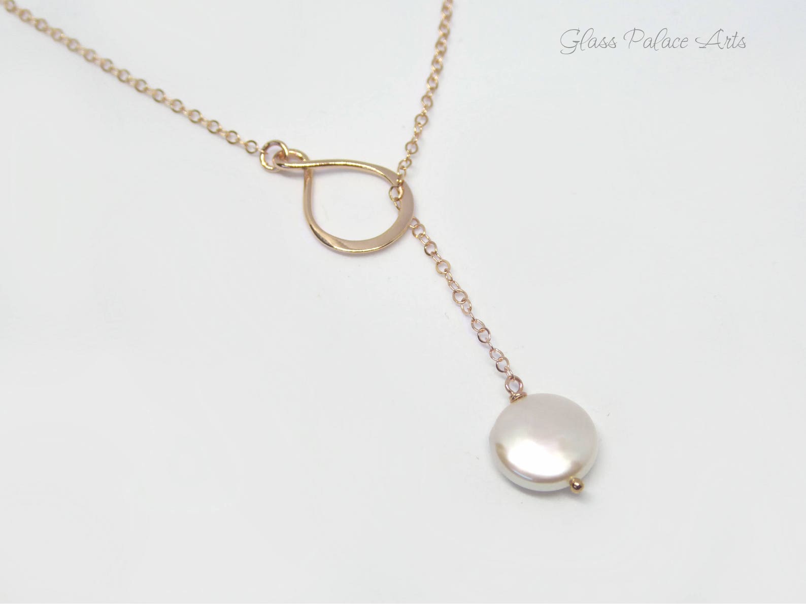 Long Pearl Lariat Y Necklace Freshwater Pearl Necklace for Etsy