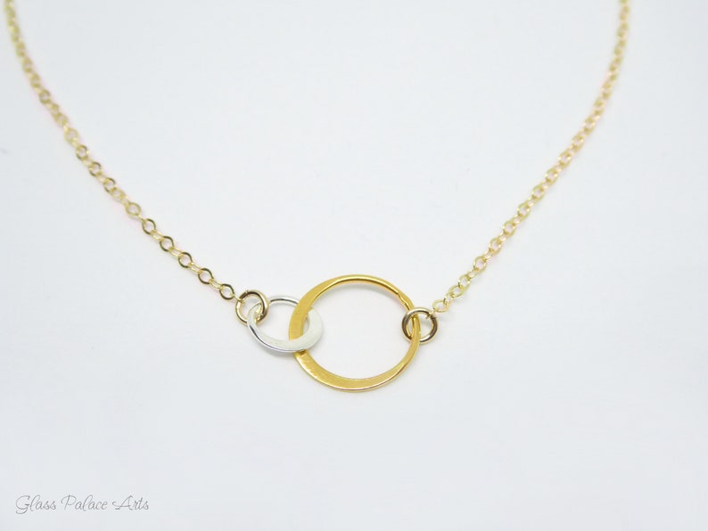 Baby Necklace For Mom, Push Present For Mom Infinity Jewelry, Gold Linked Circle Mother and Child Necklace, Dainty Baby Shower Gift image 8