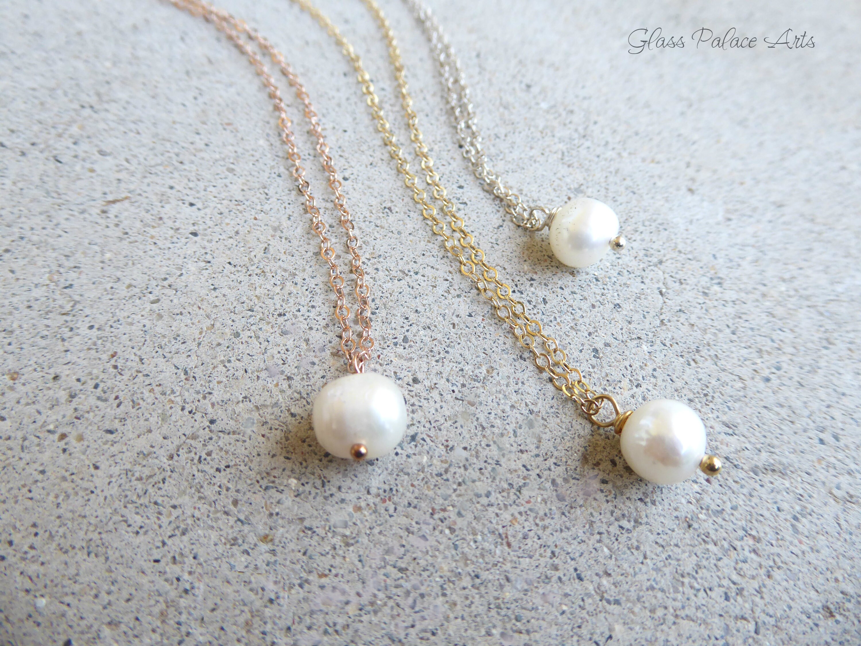 Gold and Freshwater Pearl Necklace | Little Hawk Jewelry