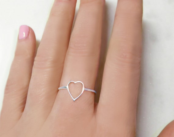 Simple Open Heart Ring Sterling Silver Simple Open Heart Ring Sterling Silver