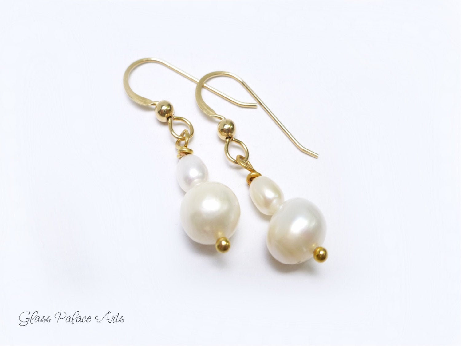 Pearl Dangle Earrings Gold Freshwater Pearl Earring for Women | Etsy