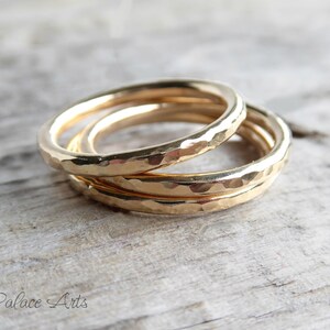 Simple Gold Ring For Women, Thick Plain Promise Ring For Women Gift, Affordable Wedding Band, 2mm 14k Gold Hammered Minimalist Heavy Band