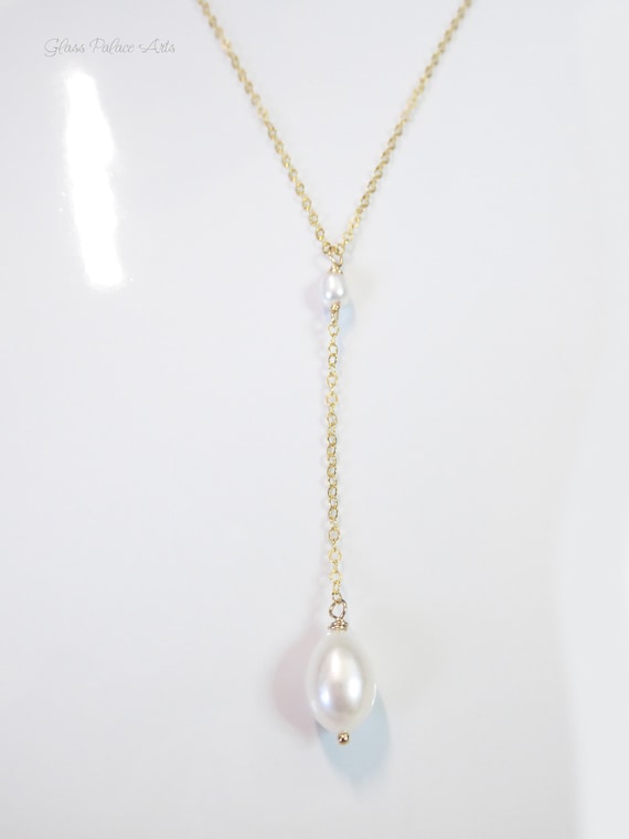 Fresh Water Pearl Dangle Drop Earrings Pendant Necklace White Jewelry Set 24" 