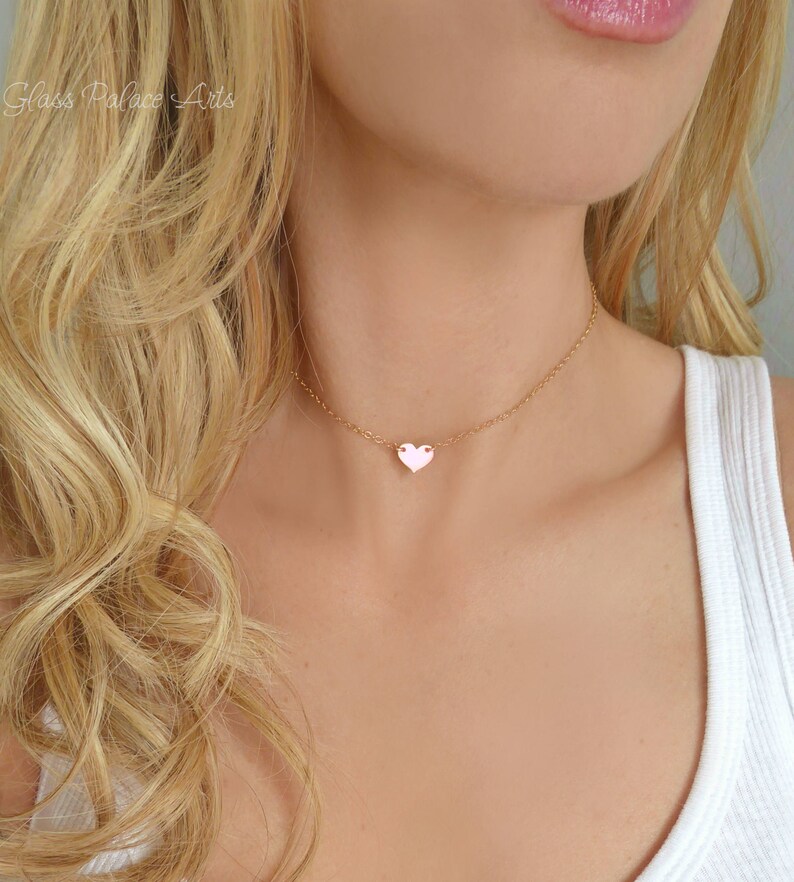 Tiny Gold Heart Necklace for Women Small Heart Necklace Etsy