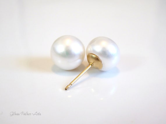 Pearl Stud Earrings Pearl and Freshwater Pearl Post Earrings