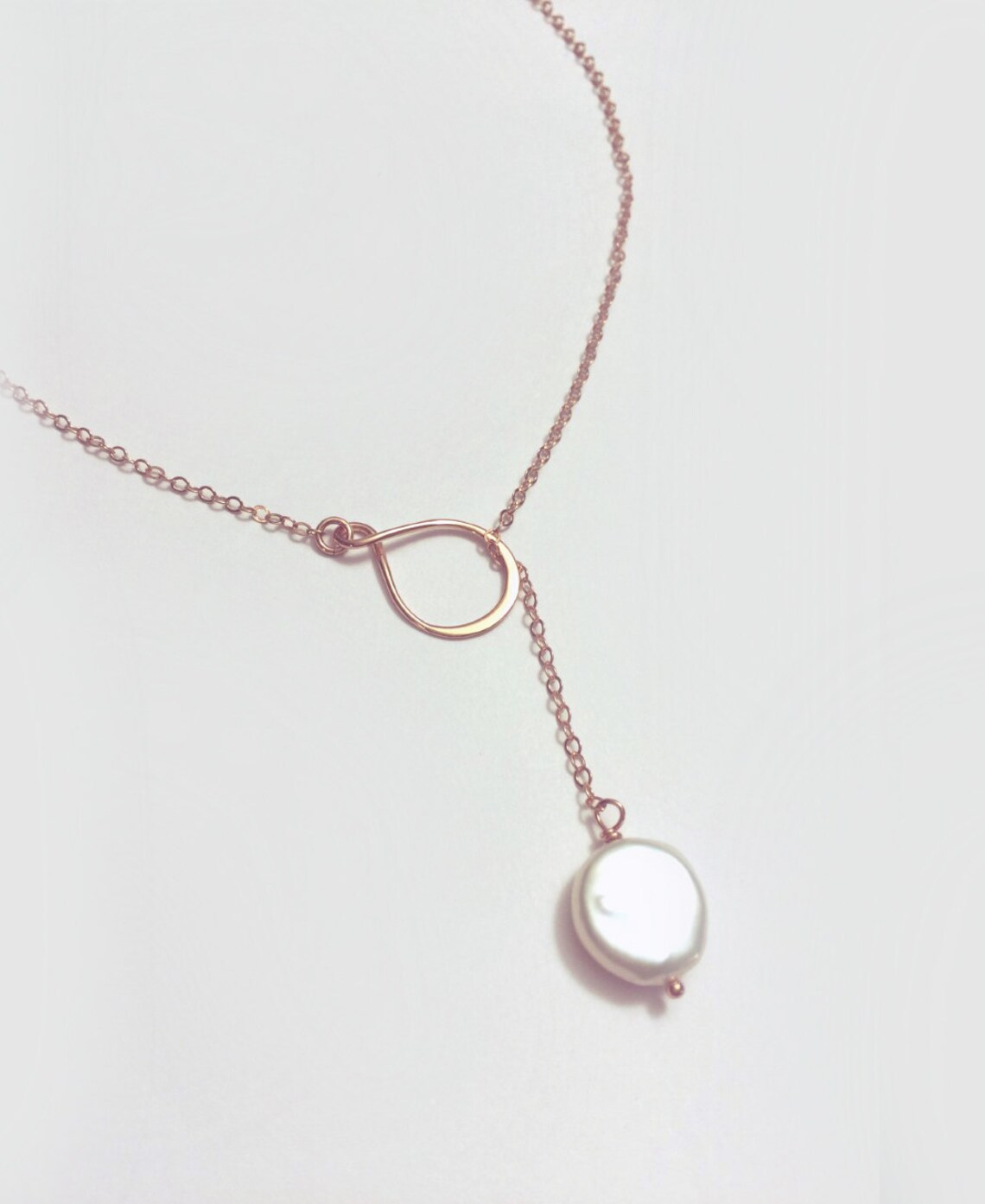 Long Pearl Lariat Y Necklace Freshwater Pearl Necklace for Etsy