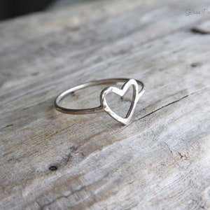 Sterling Silver Heart Ring for Women Open Heart Ring Gift for - Etsy