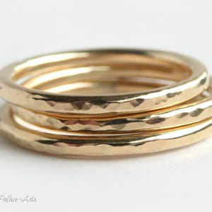 Simple Gold Ring For Women, Thick Plain Promise Ring For Women Gift, Affordable Wedding Band, 2mm 14k Gold Hammered Minimalist Heavy Band