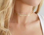 Dainty Short Chain Necklace For Women - 925 Sterling Silver, 14K Gold Filled, Adjustable 13+3 Inch Length, Layering Choker, Made In USA - View #10