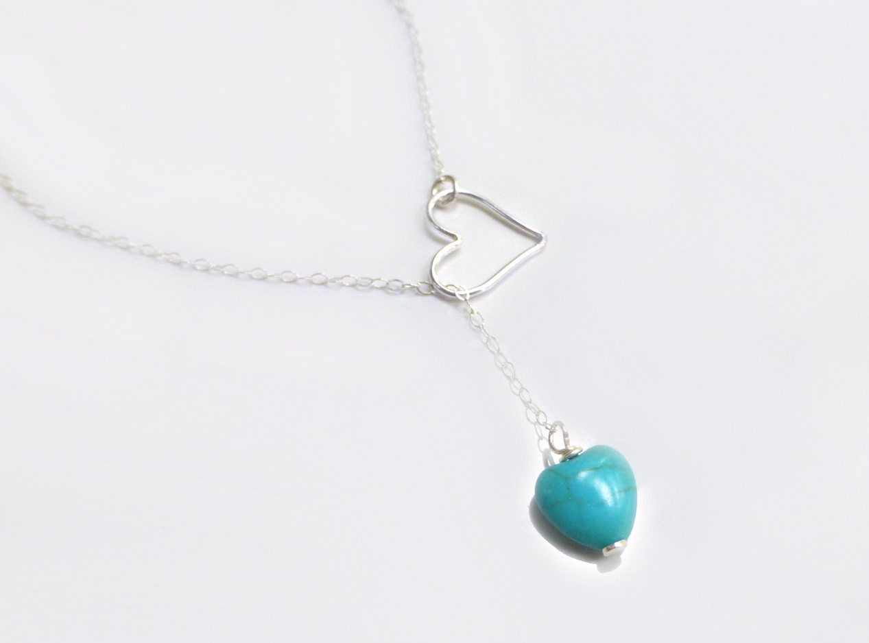 Small Turquoise Heart Necklace Turquoise Necklace Sterling Etsy