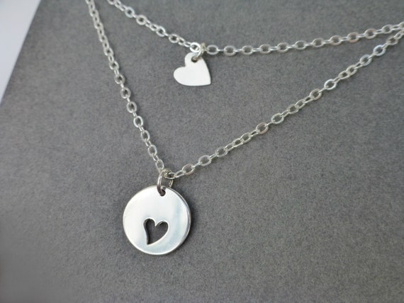 Sterling silver mother daughter cheap necklace set