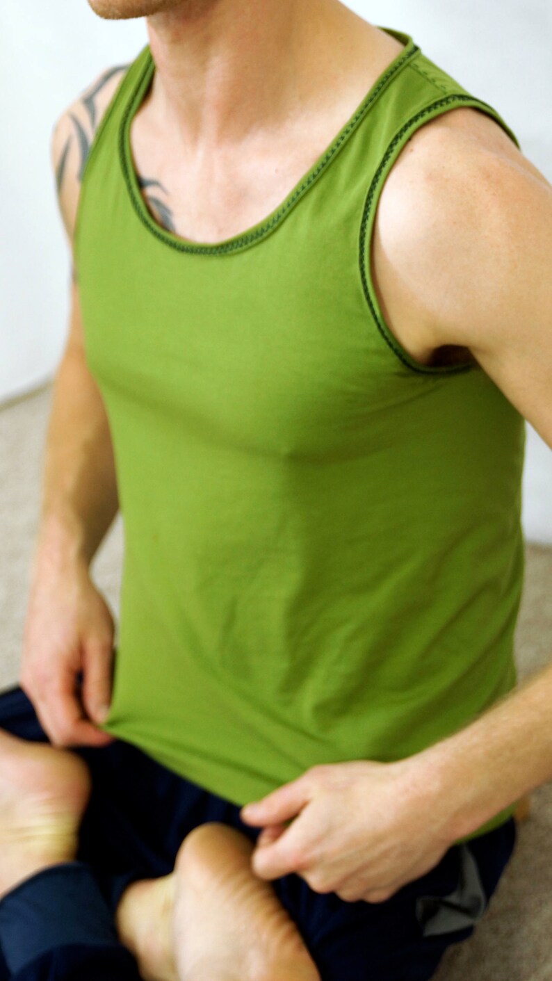 icancu Tank Top colour made to measure Yoga Kundalini Yoga black white i can cu Mens Handmade vest