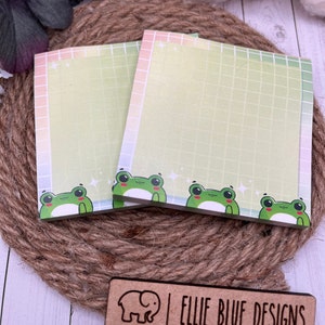 Froggy Sticky Note Cute Kawaii Froggy Aesthetic Stationery Memo Pad image 1