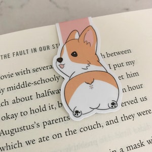 Corgi Bookmark, Corgi Butt, Magnetic Bookmark, Planner Reading Accessory, Stocking Stuffer, Cute Bookmark, Cute gift