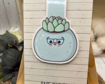Succulent Magnetic Bookmark | Magnetic Bookmark| Planner Reading | Birthday gift journal | Cute Bookmark | Cute gift | Kawaii Bookmark
