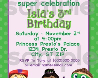 DIY Printable Super Why  Birthday  Invitation