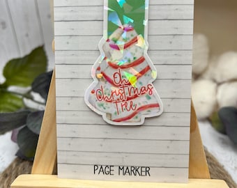 Christmas Tree Cake Bookmark, Magnetic Bookmark, Planner Reading Accessory, Stocking stuffer, Cute Bookmark, Cute gift, Little Debbie