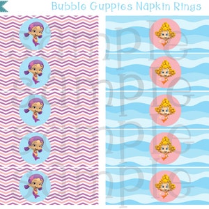 Printable Bubble Guppies Napkin Rings