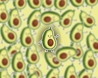 Avocado Sticker, Food Sticker, Die-Cut Sticker, Water Bottle Sticker, Laptop Sticker, Christmas gift