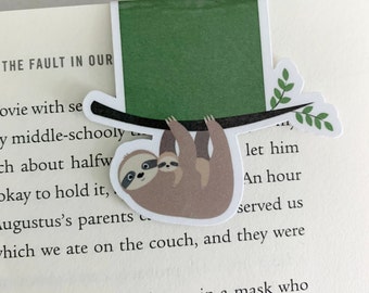 Sloth Magnetic Bookmark, Planner Reading Accessory, Birthday gift journal planner girl, Cute Bookmark, Cute gift, Sloth Bookmark