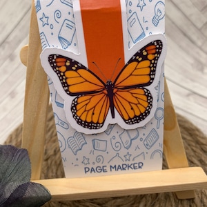 Butterfly Bookmark, Monarch Butterfly Magnetic Bookmark, Planner Reading Accessory, Birthday gift, Cute Bookmark, Cute giftStocking stuffer