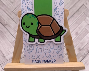 Turtle Bookmark, Kawaii Bookmark, Magnetic Bookmark, Planner Reading Accessory, Stocking stuffer, Cute Bookmark, Cute gift