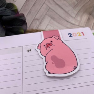 Waddles the pig  Bookmark, Gravity Falls Magnetic Bookmark, Planner Reading Accessory, Stocking stuffer, Cute Bookmark, Cute gift