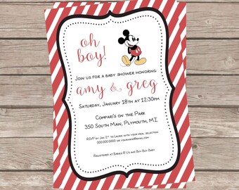 Editable Vintage Mickey Mouse Birthday Invite, Birthday Evite, Mickey Mouse Birthday Evite, Digital Birthday Invitation