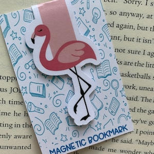 Flamingo Bookmark, Magnetic Bookmark, Planner Reading Accessory, Birthday gift journal, Cute Bookmark, Cute gift, Bird bookmark