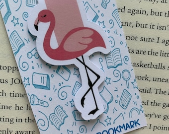 Flamingo Bookmark, Magnetic Bookmark, Planner Reading Accessory, Birthday gift journal, Cute Bookmark, Cute gift, Bird bookmark