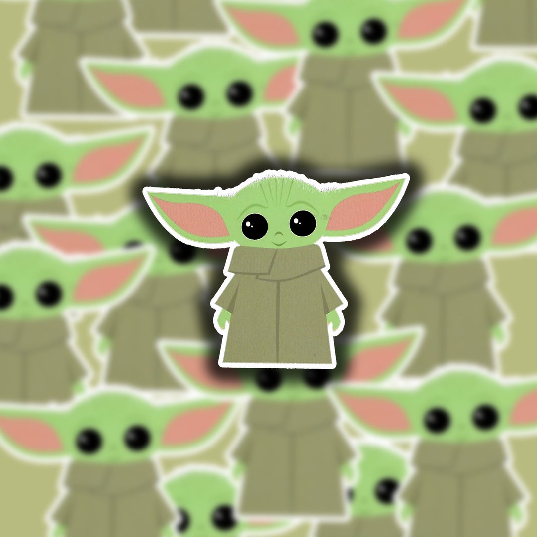 Baby Yoda Sticker, Yoda Sticker, Star Wars Sticker, Water Bottle Sticker, Laptop Sticker