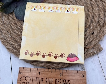 Corgi Sticky Note | Cute Corgi Aesthetic Stationery Memo Pad