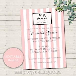 Designer Birthday Invitation , Paris Party Invitation , Luxe Fashion , Designer Birthday , No Perfume Party , Digital Invitation