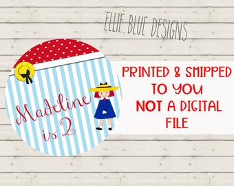 Madeline Birthday Party Stickers Favor Tags Personalized