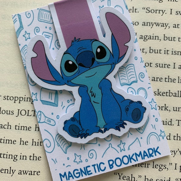 Stitch Bookmark, Magnetic Bookmark, Planner Reading Accessory, Stocking stuffer, Cute Bookmark, Cute gift, Disney Bookmark