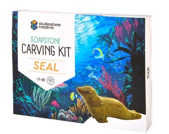 Seal Soapstone Carving Kit: Kid-Safe DIY Arts & Crafts