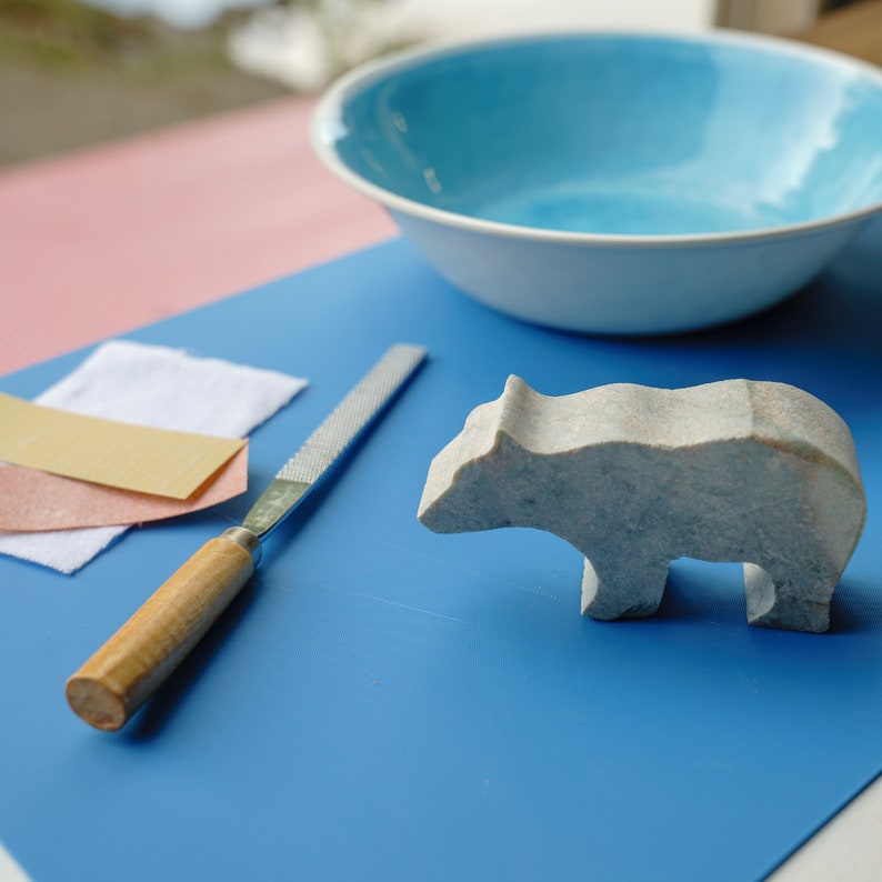 Soapstone bear sculpture carving craft kit materials