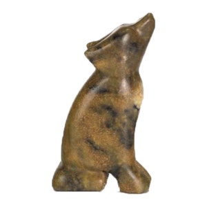 Soapstone wolf sculpture - brown