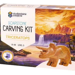 Triceratops Soapstone Carving Kit by Studiostone Creative