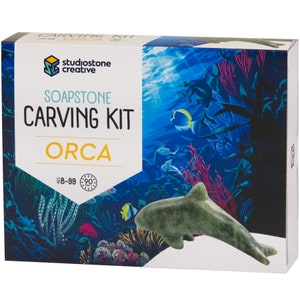 Orca Soapstone Carving Kit: DIY Craft, Kid-Safe Tools