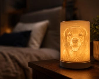 Pet Memorial Lamp | Custom Photo Night Light | Dog Loss Gift | Cat Memorial | Personalized Pet Remembrance Keepsake