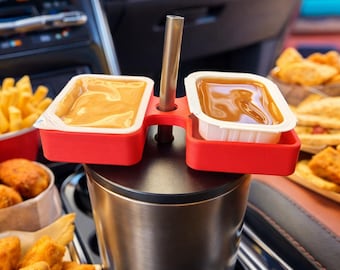 Porta salsas para el coche: no más salsas en el regazo