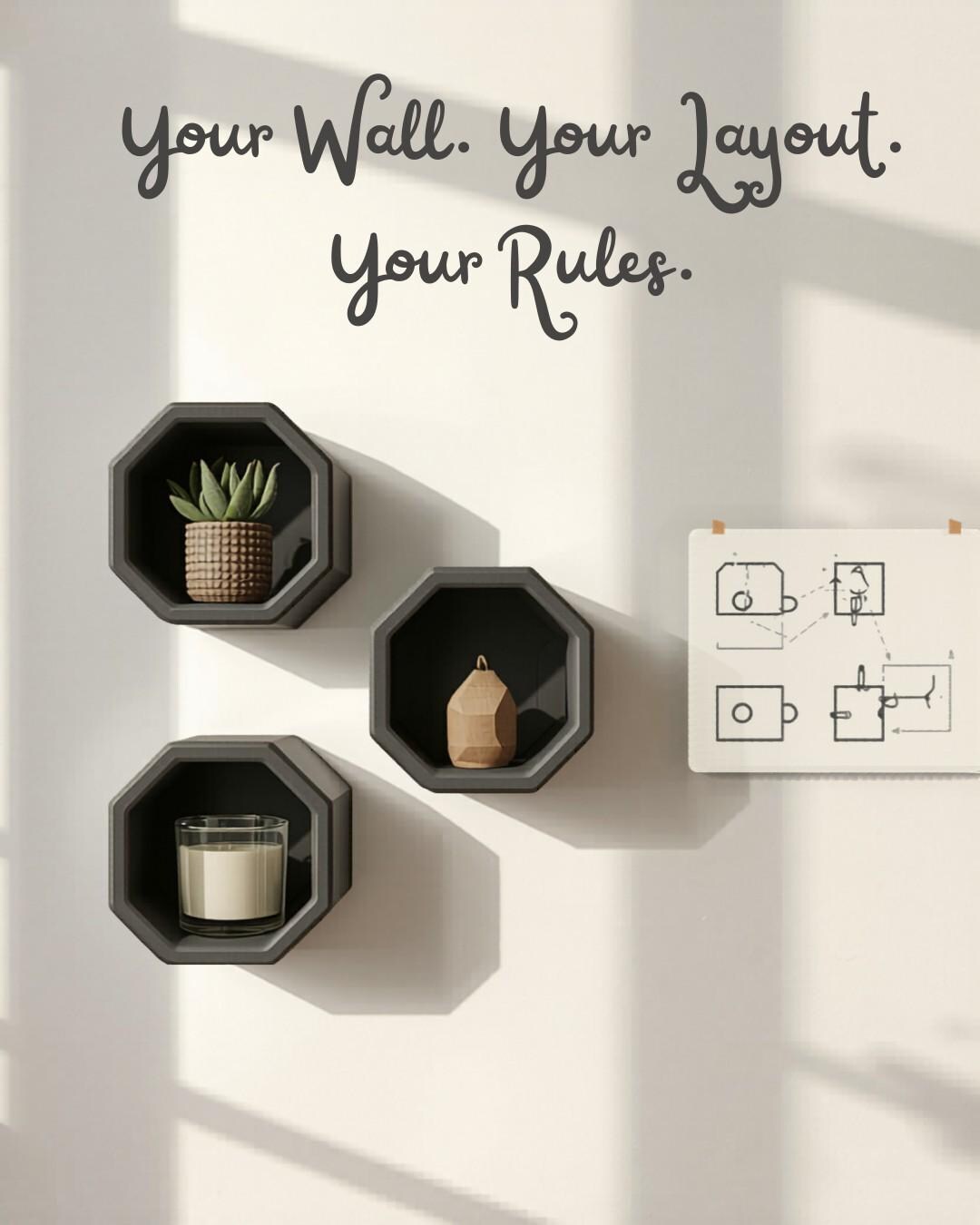 Wall Pod Storage Modular Wall Shelf Pods™ - Your Wall Your Layout | 3D Printed Floating ...