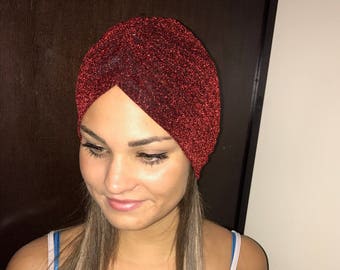 Beautiful Turban, Red Turban, Woman's Gift, Cancer Gift, Beautiful turban headband, Turbanista, Fashion hat, Turban Headband, Twisted Turban