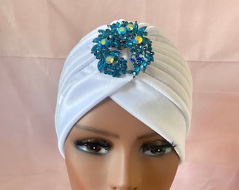 Turban For Woman White Turban Headband Front Twist Turban Fashion Show Hat Luxury Turban Luxury Hijab Fancy Turban  Full Turban Hat Turban