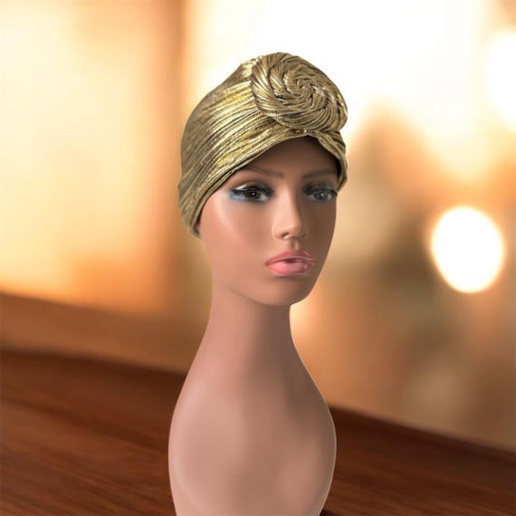 Gold Knotted Turban: Fashion Head Piece - Etsy display picture 1