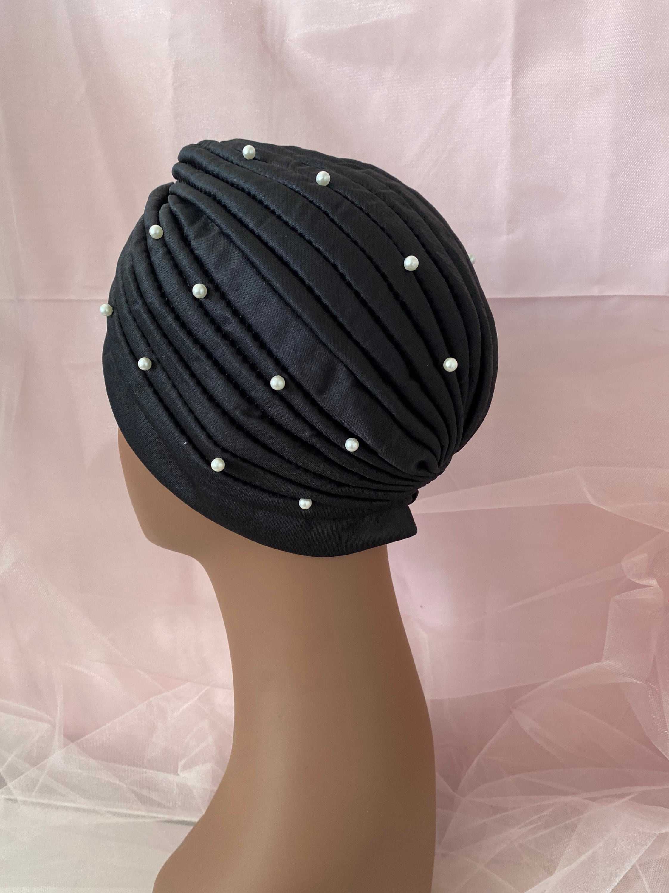 Black Pearl Turban: Statement Fashion Headpiece - Etsy
