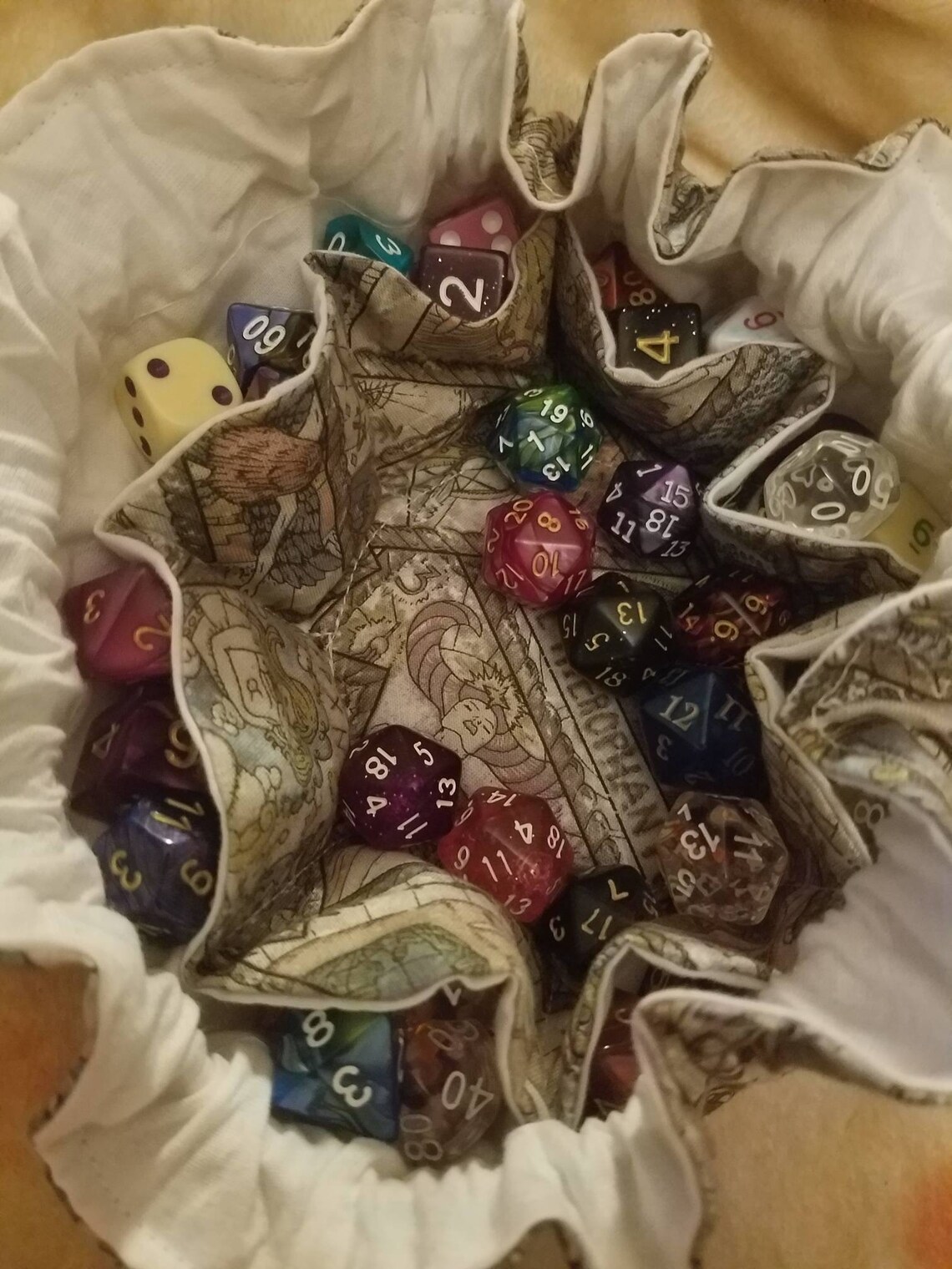 Dice bag of holding 8 pockets DND dice bag Etsy
